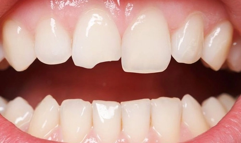 Răng cửa bị mẻ có thể do bị yếu tự nhiên theo thời gian (Nguồn Internet)